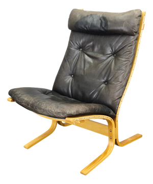 Siesta Lounge Chair in Leather attributed to Ingmar Relling, Norway, 1970s