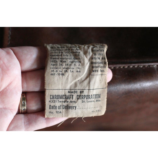 1940s Art Deco Style Pair of Chromecraft Brown Chairs For Sale - Image 16 of 17