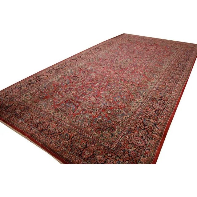 Antique Middle Eastern Hand-Knotted Sarough Rug For Sale - Image 9 of 10