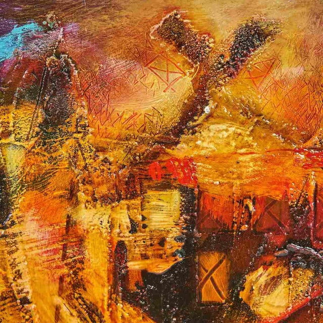 Giuliano Caporali, Abstract Composition, Oil on Panel For Sale - Image 3 of 5