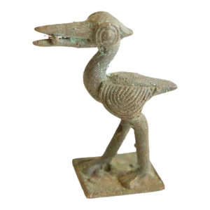 Vintage African Bronze Long Legged Bird Sculpture