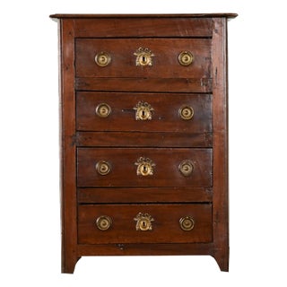 French Early 19th Century Petite Walnut Chest of Drawers For Sale