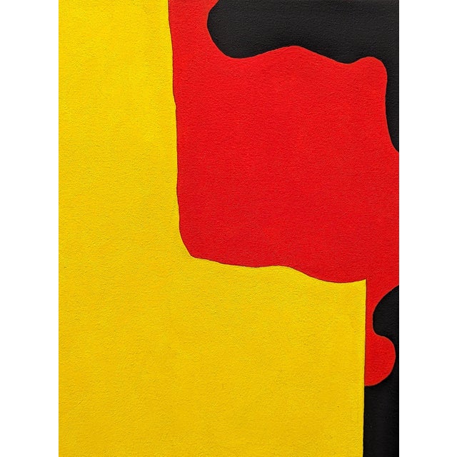2020s Emmanuel Araujo "Spark" Contemporary Colorful Yellow & Red Geometric Hard-Edge Abstract Painting, 2024 For Sale - Image 5 of 10