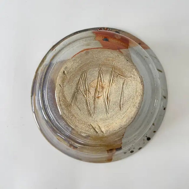 Unique Handmade Studio Art Pottery Bowl With Multicolored Glaze, Usa, 1960s For Sale - Image 11 of 11