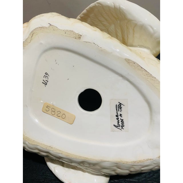 Large Italian Porcelain Swan Sculpture, Signed & Number For Sale - Image 11 of 12