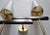 1950s Maison Arlus Pair of Sconces Brass, Steel & Blown Opaline Shades France 1955 For Sale - Image 5 of 11