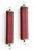 Pair Skyscraper Vintage Art deco light Old Lamp Wall Sconces Fixture Brass & Red Glass Rod Ship Light Excellent Working...