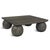Modern square coffee table crafted from oak and mango wood with a rich graphite gray-brown finish. The thick square top...