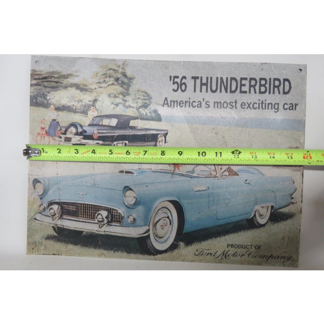 56 Thunderbird Vintage Look Ford Motor Company Out of Print Metal Sign 4704b For Sale In Miami - Image 6 of 9