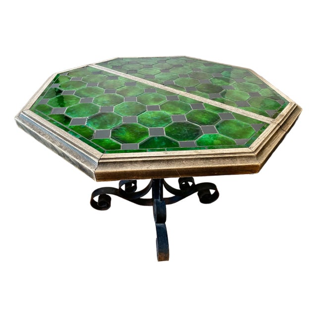 1960s Spectacular Brutalist Mid Century Inlaid Tile Dining Table For Sale