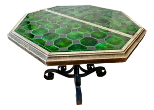 1960s Spectacular Brutalist Mid Century Inlaid Tile Dining Table
