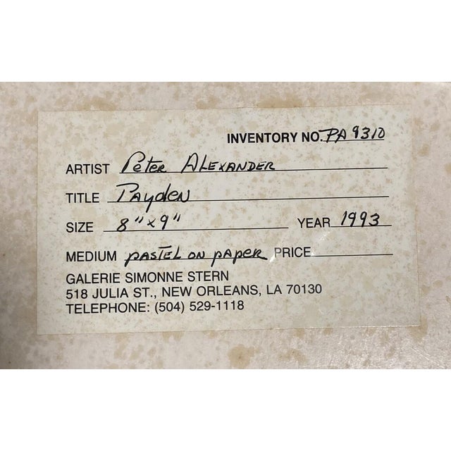 Peter Alexander – Lax Peyden – Pastel on Paper – Signed 1992 – Framed 14" X 15.5" For Sale In Los Angeles - Image 6 of 6