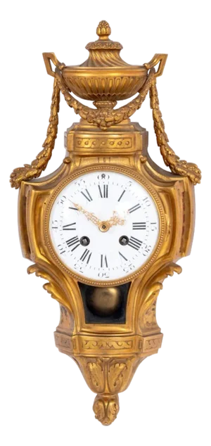 Louis XVI Style Gilt Bronze Cartel Clock