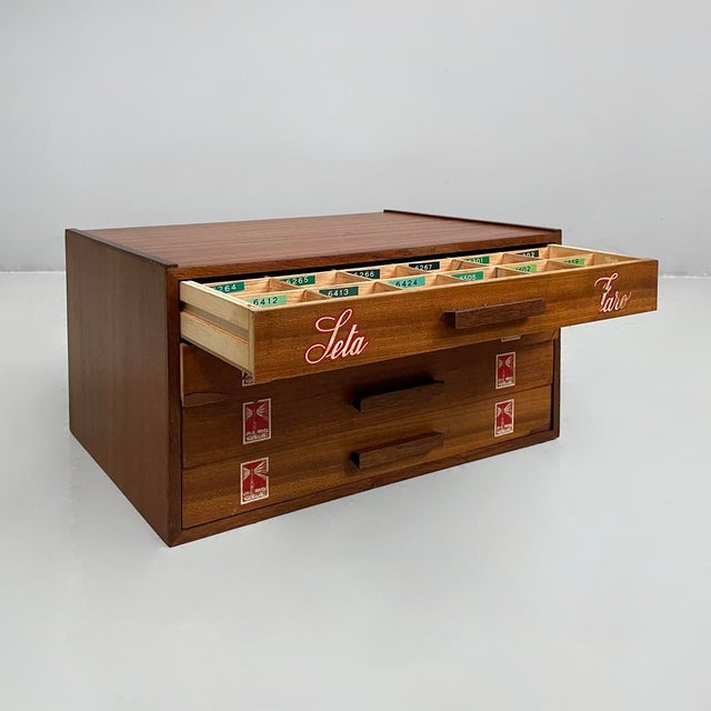 Mid-Century Modern Italian Sewing Chests in Wood from Seta Faro, 1960s, Set of 2 For Sale - Image 9 of 14