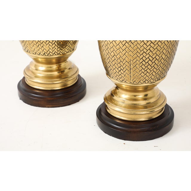 1980s 1980s Mid-Century Modern Frederick Cooper Brass Table Lamps - Pair For Sale - Image 5 of 8