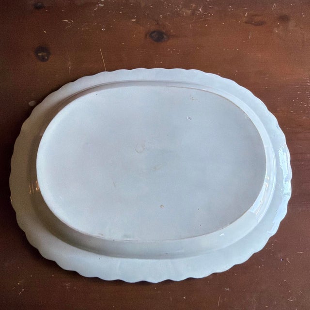 Large Antique Pearlware Blue Feather Edge Platter For Sale - Image 15 of 17