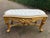 1950s French Vintage Off-White Leather Gilt Beech Bench For Sale - Image 13 of 16