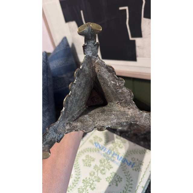 Traditional 18th Century Pair of Bronze Candelabra For Sale - Image 3 of 5