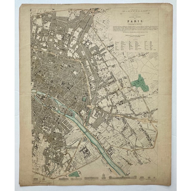 Paris, Eastern Division, Original Map, Circa 1834 For Sale - Image 6 of 6