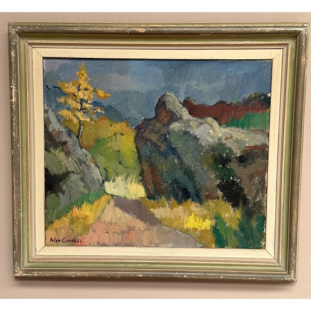 Original Swedish Oil on Canvas – Höstmotiv från Koön – Helge Cardell – Signed – 57 × 66 cm (22.4" × 26.0") / Framed 75 ×...
