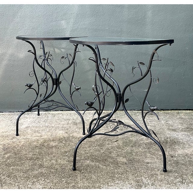 Vintage Sculptural Metal Demilune Console Tables - A Pair For Sale - Image 13 of 13