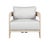 2020s Paradiso Outdoor Solid Teak Wood Chair Natural Look - Light Grey Fabric For Sale - Image 5 of 8