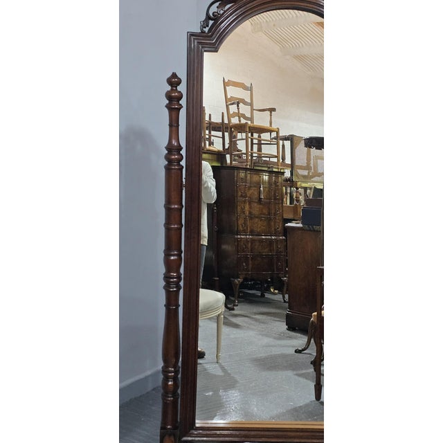 French Mahogany Cheval Mirror, 1920 For Sale - Image 6 of 14