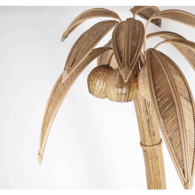 Rattan Coconut Floor Lamp, 1990s For Sale - Image 6 of 11