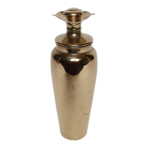 Vintage Swedish Art Deco Dirigold Goldware Cocktail Shaker With Monogrammed "Ik"