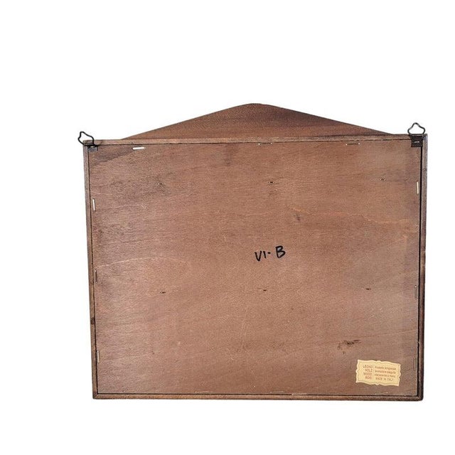 Wood Vintage Italian Wood Wall Cabinet With Bimaculated Duck Print & Key Hooks For Sale - Image 7 of 14
