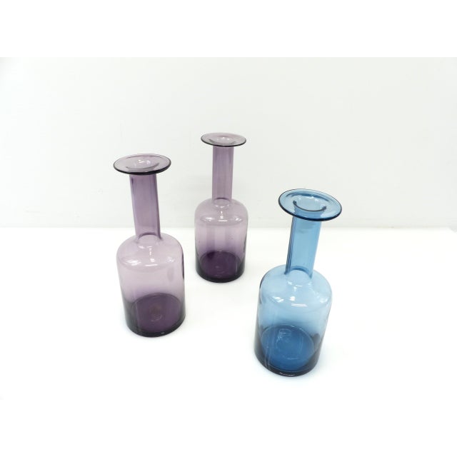 Vintage Gulvvase Vases by Otto Brauer for Holmegaard, Denmark, 1960s, Set of 3 For Sale - Image 3 of 8