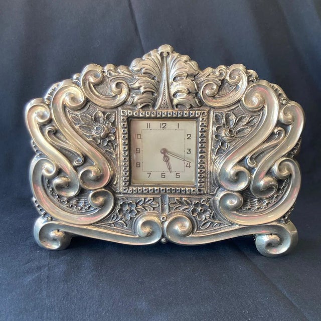 19th Century Large Clock in Silver, 1887 For Sale - Image 14 of 14