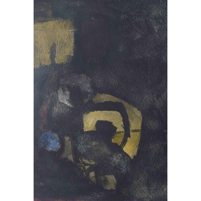 Bengt Orup, Abstract Composition in Dark Tones, 1950s, Watercolour on Paper For Sale - Image 3 of 6