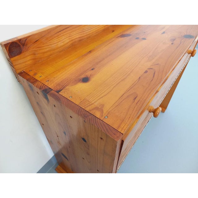 Vintage Pine Desk with Toboggan Feet, 1970s For Sale - Image 6 of 15