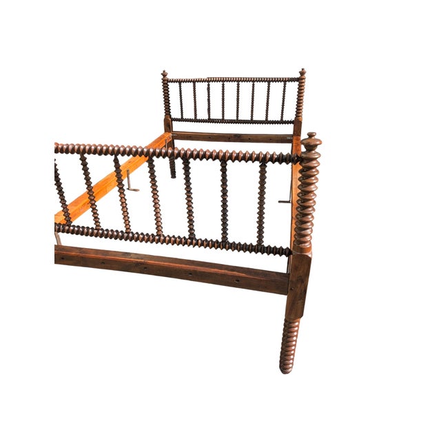 Late 19th Century 19th Century Antique Jenny Lind Turned Wood Full Spool Bed For Sale - Image 5 of 18