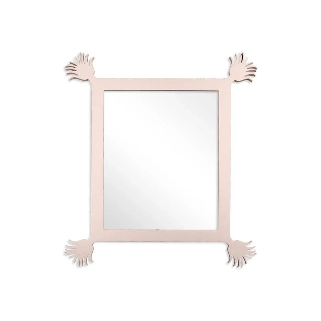 Contemporary Fleur Home Carnival Vieux Rectangle Mirror in Pink Ground, 55x67 For Sale - Image 3 of 3