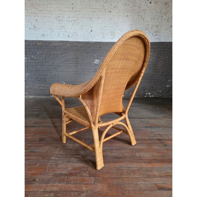 Vintage Arts & Crafts Wicker Rattan Armchair Attrb. Dryad and Co Uk For Sale In Raleigh - Image 6 of 13