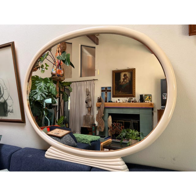 Very good condition. A couple of rubs on the very top, which you can’t see. Very heavy. Gold trim. Made in USA 52” x 42”