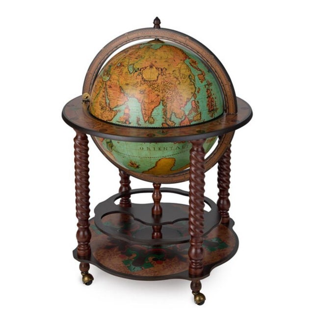 Aqua Bacchus Lagoon Globe Bar by Zoffoli Mappamondi For Sale - Image 8 of 8
