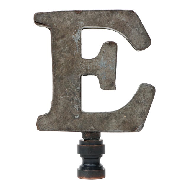 Letter E Monogram Lamp Finial For Sale
