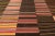 Brown Mid-Century Kilim Handmade Striped Wool Rug For Sale - Image 8 of 11