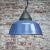 Vintage Industrial Blue Enamel and Cast Iron Pendant Lamp For Sale - Image 4 of 5