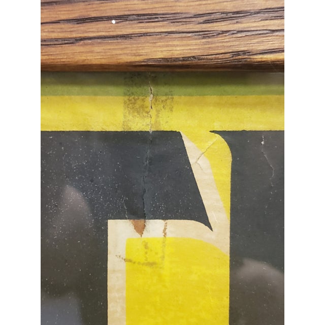 Canary Yellow Original Antique 1903 Art Nouveau Framed Satin Skin Powder & Skin Cream Advertising Litho Poster For Sale - Image 8 of 10