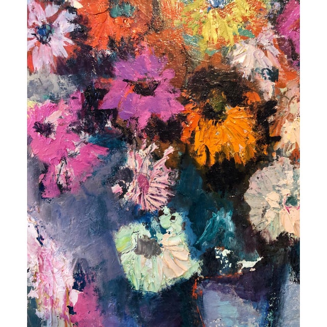 Belle Golinko, Mid Century Jewish Expressionist Oil Painting Floral Vibrant Colorful Flowers For Sale In Miami - Image 6 of 9