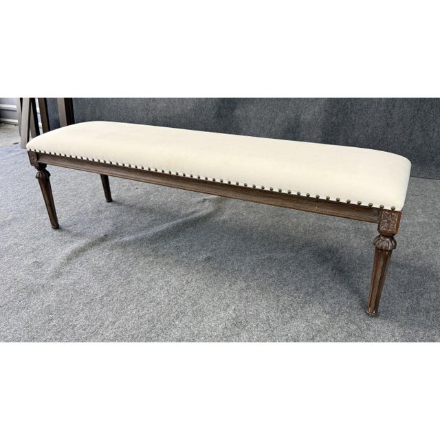 Restoration Hardware Restoration Hardware Maison Collection Fabric End-of-Bed Bench For Sale - Image 4 of 13