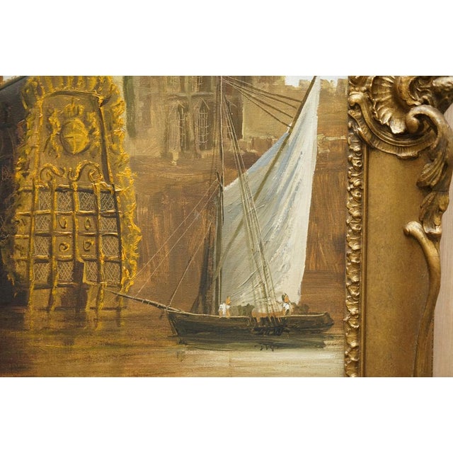 Malcolm Gearing, Victorian Naval Scene on the Thames, 1972, Large Oil on Canvas, Framed For Sale - Image 12 of 18