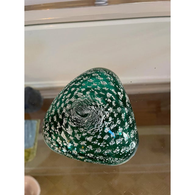 Murano 1950s Green and Silver Triangular Murano "Attributed" Ashtray For Sale - Image 4 of 4