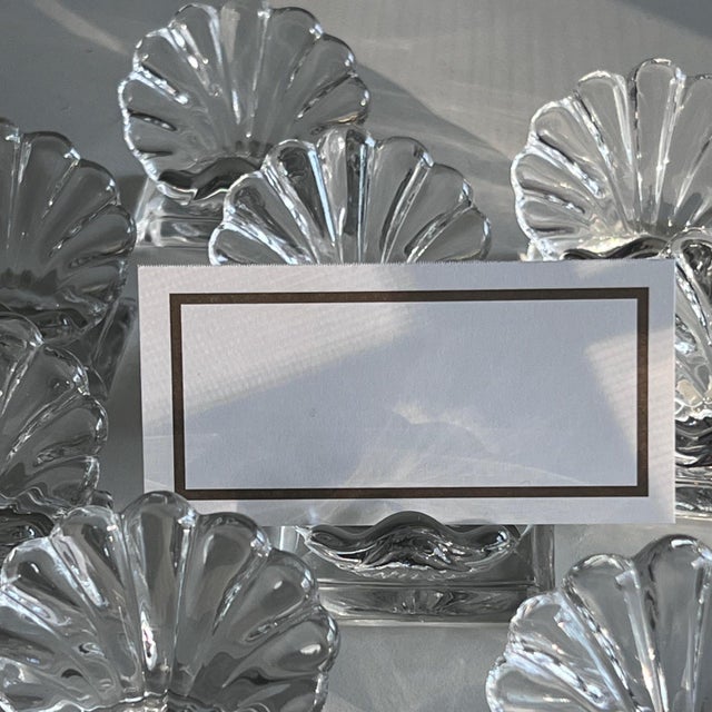 Transparent Baccarat "Bambous" Place Card Holders // set of 10 // luxury French crystal // wedding gift // head table decor // elegant dining table For Sale - Image 8 of 9