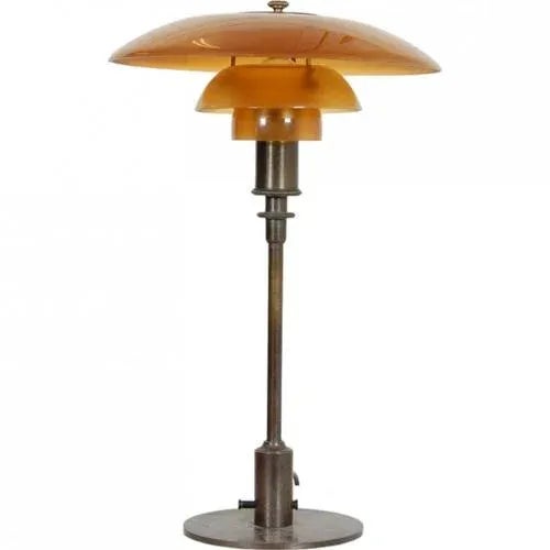 PH3/2 Table Lamp with Amber Glass Shades by Poul Henningsen, 1920s For Sale - Image 9 of 9