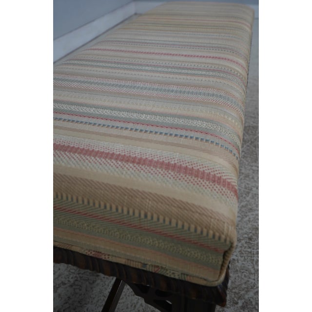 Drexel Heritage Mahogany Chippendale Style Window Bench For Sale - Image 9 of 15